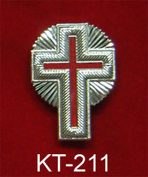 1" Silver Metal Passion Cross with Rays