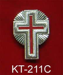 2" Silver Metal Cap Cross with Rays
