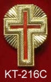 2" Gold Metal Cap Cross with Rays