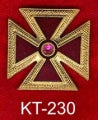 1" Red Enamel Templar Cross with Jewel