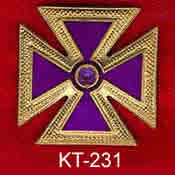 1" Purple Enamel Templar Cross with Jewel