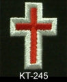 Machine Embroidered Silver Passion Cross
