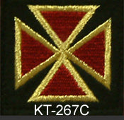 Machine Embroidered Red Templar Cap Cross