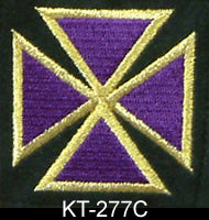 Machine Embroidered Purple Templar Cap Cross