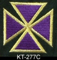 Machine Embroidered Purple Templar Cap Cross