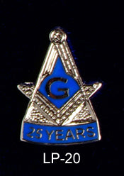 25 Year Blue Lodge Lapel Pin