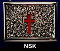 Nickel Belt Buckle - Red Passion Cross