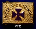 Gold Belt Buckle - Purple Templar Cross