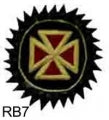Rosette  - Red Bullion Templar Cross
