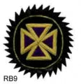 Rosette - Purple Bullion Templar Cross